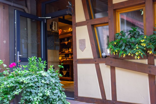 La Charrue à Sand, Hôtel Restaurant Alsace, Bas-Rhin, Devanture 