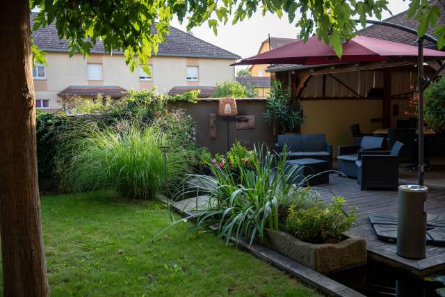 La Charrue à Sand, Hôtel Restaurant Alsace, Bas-Rhin, Jardin